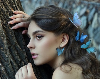 Silk Butterfly Hair Pin "Fairy Miracle", Butterfly Jewellery, Wing Jewelry, Earrings, Hair Pin