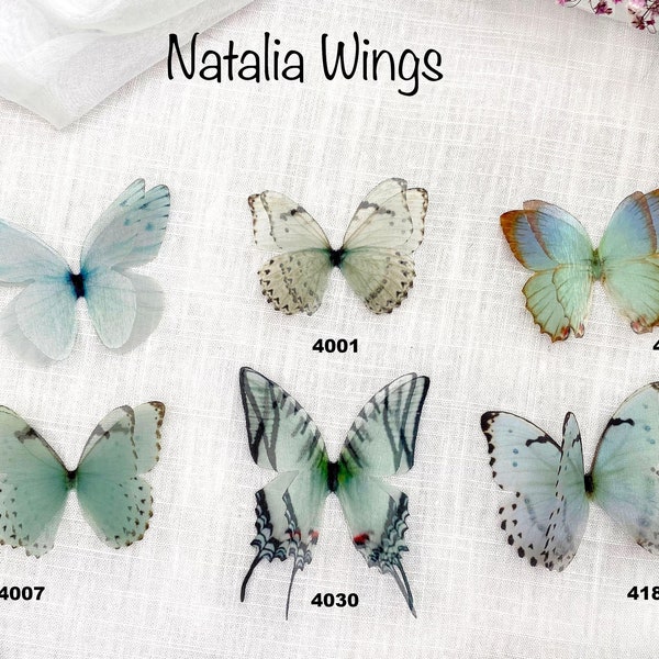 Silk Butterfly, Blue Butterflies 2,   Natalia Wings,   You create your own set!   Butterfly Jewelry, Wing Jewelry