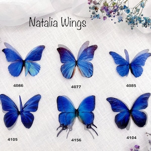 Silk Butterfly, Blue Butterflies 15,   Natalia Wings,   You create your own set!   Butterfly Jewelry, Wing Jewelry