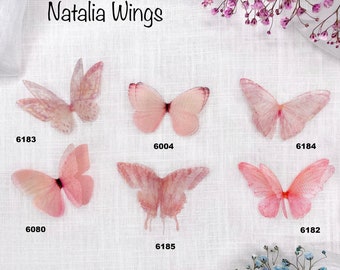 Silk Butterfly, Pink Butterflies 2,   Natalia Wings,   You create your own set!   Butterfly Jewelry, Wing Jewelry