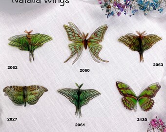 Silk Butterfly, Green Butterflies 16,   Natalia Wings,   You create your own set!   Butterfly Jewelry, Wing Jewelry