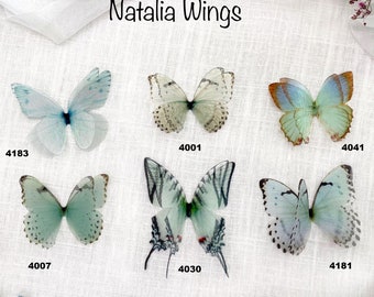 Silk Butterfly, Blue Butterflies 2,   Natalia Wings,   You create your own set!   Butterfly Jewelry, Wing Jewelry