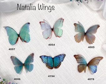 Silk Butterfly, Blue Butterflies 3,   Natalia Wings,   You create your own set!   Butterfly Jewelry, Wing Jewelry