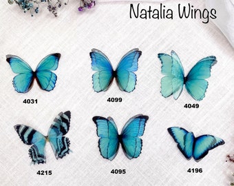 Silk Butterfly, Blue Butterflies 5,   Natalia Wings,   You create your own set!   Butterfly Jewelry, Wing Jewelry