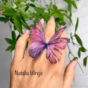 Seide Schmetterling Ring 6081, Natalia Flügel, Schmetterling Schmuck, Flügel Schmuck
