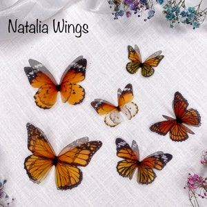 Ensemble de papillons en soie 6 Monarchs, Natalia Wings, Butterfly Jewellery, Wing Jewelry, Hair Pin image 7