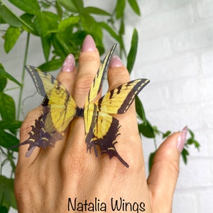 Silk Butterfly Ring  3006, Natalia Wings,  Butterfly Jewelry,  Wing Jewelry