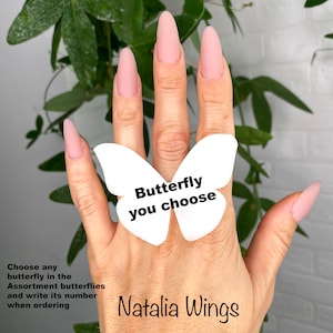 Seidenschmetterlingsringe - Sie wählen Schmetterling! Natalia Wings, Schmetterling Schmuck, Flügel Schmuck