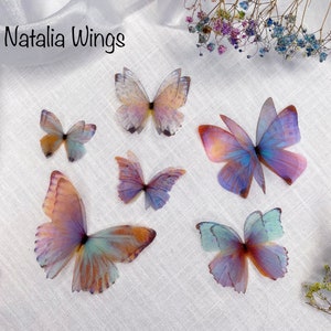 Ensemble de 6 papillons en soie Miracle Wings , ailes Natalia, bijoux papillon, bijoux ailes, épingle à cheveux image 6