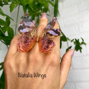 Seide Schmetterling Ring 6171, Natalia Flügel, Schmetterling Schmuck, Flügel Schmuck