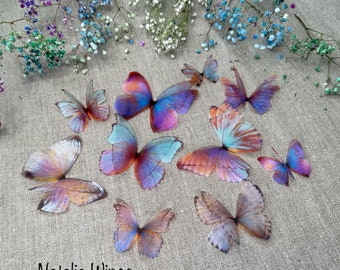 Set of 10 Silk Butterflies  "Miracle Wings", Natalia Wings, Butterfly Jewellery, Wing Jewelry, Butterfly Decor