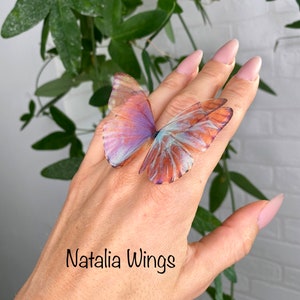 Silk Butterfly Ring  4055, Natalia Wings,  Butterfly Jewelry,  Wing Jewelry