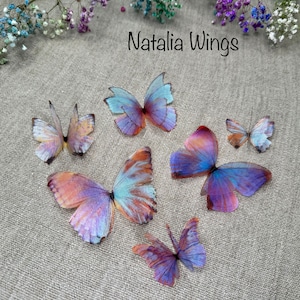 Set of 6 Silk Butterflies  &quot;Miracle Wings&quot;, Natalia Wings, Butterfly Jewellery, Wing Jewelry, Butterfly Decor