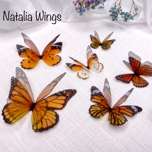 Ensemble de papillons en soie 6 Monarchs, Natalia Wings, Butterfly Jewellery, Wing Jewelry, Hair Pin image 6