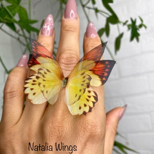 Seide Schmetterling Ring 3052, Natalia Flügel, Schmetterling Schmuck, Flügel Schmuck