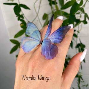 Seide Schmetterling Ring 4074, Natalia Flügel, Schmetterling Schmuck, Flügel Schmuck