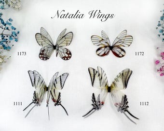 White Butterflies 27, Natalia Wings, Handmade Silk Butterflies, Organza Butterfly, Fabric Wings, Butterfly Jewelry, You create your own set!