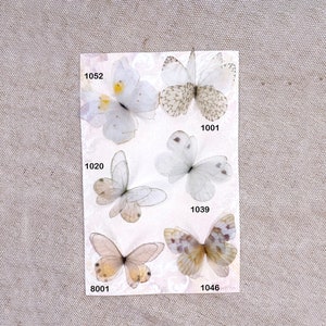 Silk Butterflies White-Black 1, Butterfly Jewellery, Wing Jewelry,  Butterflies, Hair Pin, Badge, Brooch, Magnet, Decor, Accessory