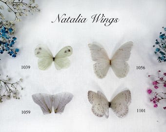 White Butterflies 2, Natalia Wings, Handmade Silk Butterflies, Organza Butterfly, Fabric Wings, Butterfly Jewelry, You create your own set!