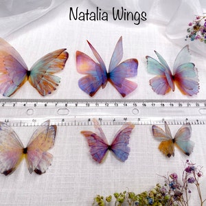 Ensemble de 6 papillons en soie Miracle Wings , ailes Natalia, bijoux papillon, bijoux ailes, épingle à cheveux image 9