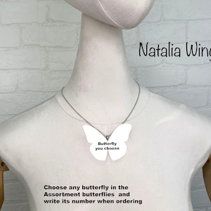 Seidenschmetterling Anhänger - Sie wählen Schmetterling! Natalia Wings, Schmetterling Schmuck, Flügel Schmuck