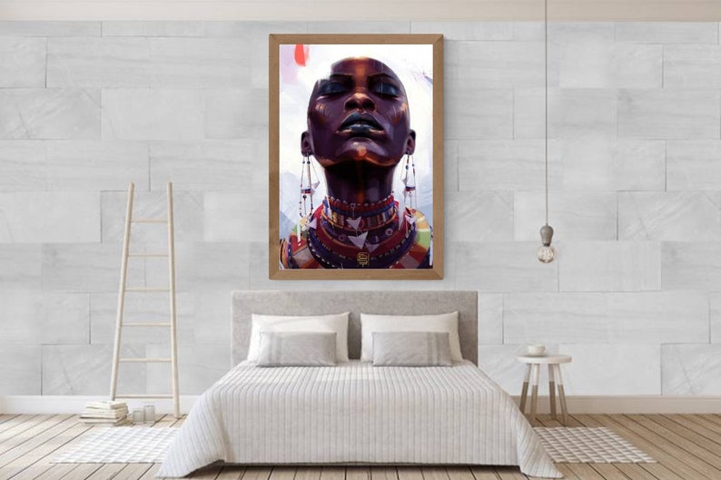 Beautiful african queen Wall art decor print | Etsy