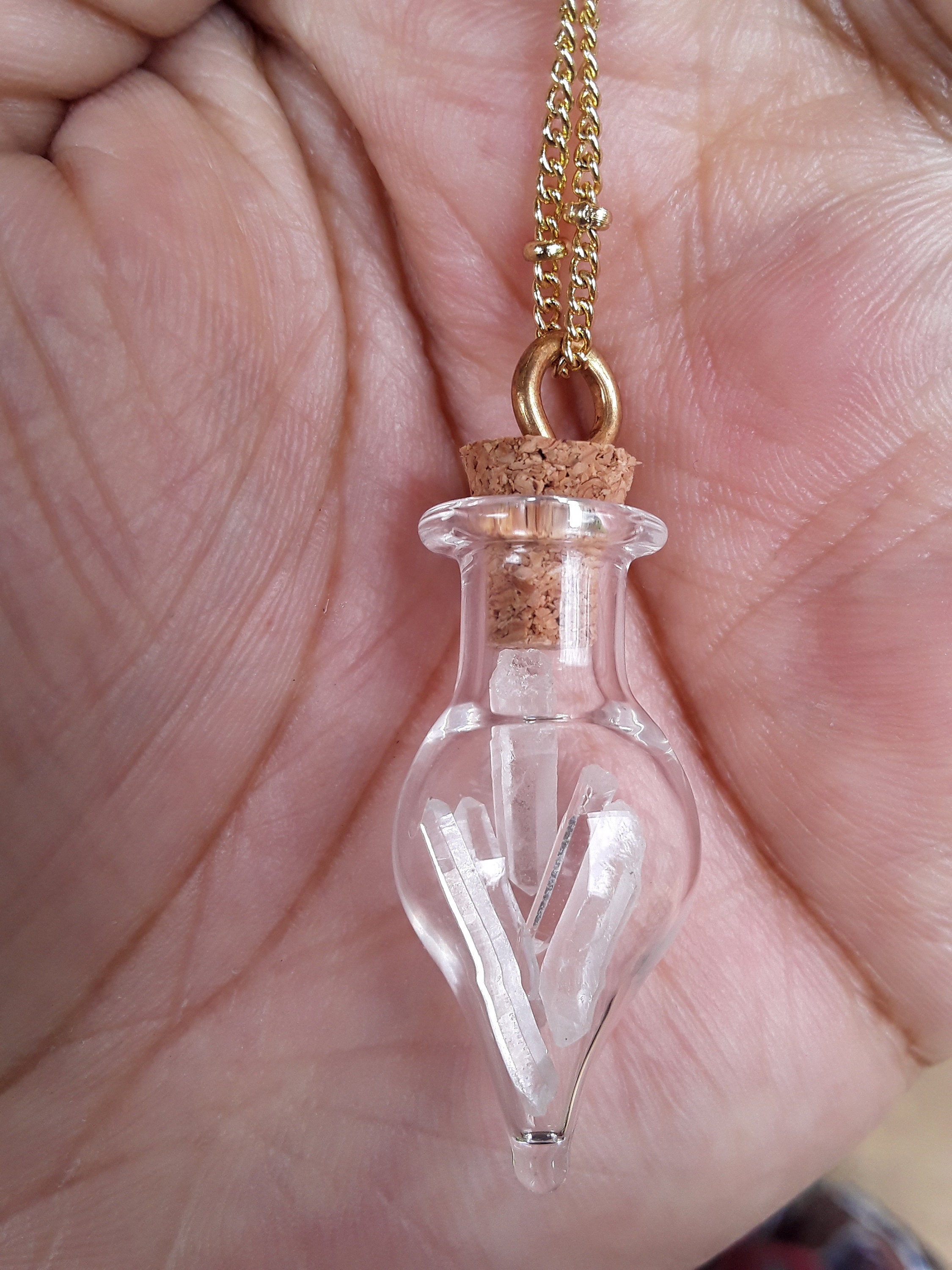 Quartz Crystal Spell Bottle Necklace //Manifestation Spell Etsy
