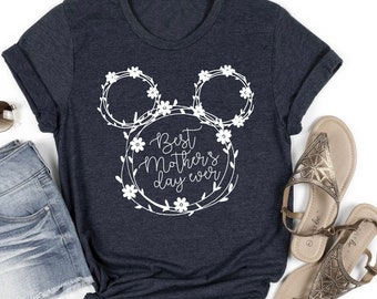 Best Mother's Day Ever Wreath with Ears | Mommy and Me Shirt | Family Vacation Tee | Various Print Colors | Each Shirt Sold Separately