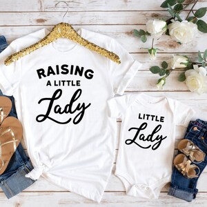 Raising A Little Lady/ Little Lady Matching Tees | Mommy and Me Tee | Matching Mommy and Me | Many Print Colors | Each Shirt Sold Separately