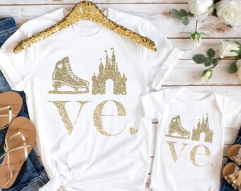 Ice Skating Tee | Mommy And Me Love Ice Skating Tee | Mommy and Me Shirts | Vacation Tee | Many Print Colors | Each Shirt Sold Separately