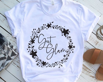Gut Glam Wreath Tee | Gut Health Tee | Clean Eating Tee | Various Print Colors
