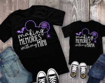 Hacer camisa de recuerdos / Hacer recuerdos con mi mamá / Mini camisa con orejas / Camisa de Halloween / Camiseta de mamá y yo / Traje de mamá y yo