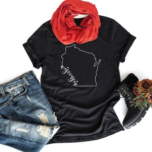 Sate of Wisconsin Tee | Midwest Tee | Wisconsin Tee | Various Print Colors