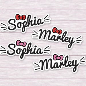 Kitty Name Sticker | Name Sticker For Kids | Water Bottle Sticker | Laptop Sticker | Ipad Sticker | Laptop Decal | Kids Sticker