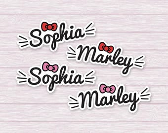 Kitty Name Sticker | Name Sticker For Kids | Water Bottle Sticker | Laptop Sticker | Ipad Sticker | Laptop Decal | Kids Sticker
