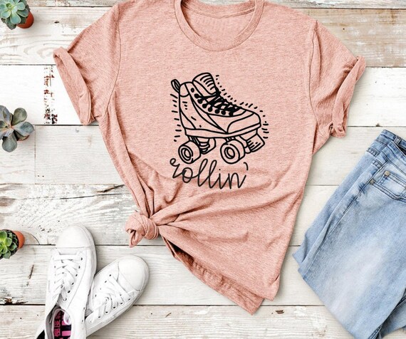 Rollin' Roller Skate Tee | Mom Tee | Funny Tee | Skating Tee | Best Friends Tee | Various Print Colors
