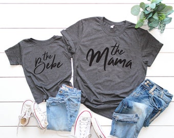 The Mama/ The Bebe Matching Tees | Mommy and Me Shirts | Many Print Colors | Each Shirt Sold Separately