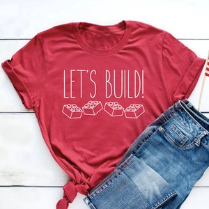 Let&#39;s Build Tee | Mommy and Me Shirt | Building Block Tee | Master Builder Shirt | Vacation Tee | Birthday Shirt | Various Print Colors