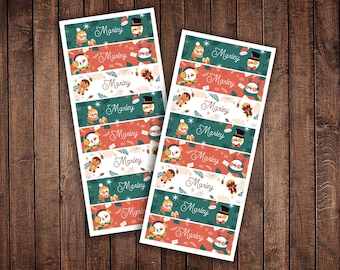 Christmas Custom Name Stickers | Custom Christmas Gift Tags | Christmas Name Tags | Christmas Stickers | Custom Name Stickers