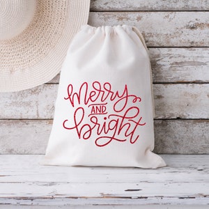 Holiday Gift Bag | Merry & Bright Bag | Christmas Gift Bags | Funny Gift Bag | Many Print Colors