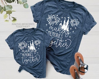 Making Memories Together™ Castle & Fireworks Tee | Mommy and Me Shirt | Family Vacation Tee | Many Print Colors | Each Shirt Sold Separately