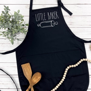 Little Baker Youth Apron | Matching Apron Set | Head Baker Little Baker | Mother Daughter Apron | Mom Apron | Many Print Colors | Age 8+
