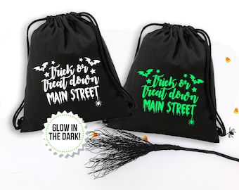 Trick Or Treat Down Main Street Backpack | Glow In The Dark Backpack | Halloween Backpack | Family Vacation Bag