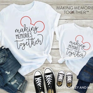 Making Memories Together® with Ears | Mommy and Me Shirt | Family Vacation Tee | Various Print Colors | Each Shirt Sold Separately