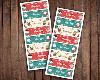 Custom Christmas Name Stickers | Custom Christmas Gift Tags | Christmas Name Tags | Christmas Stickers | Custom Name Stickers