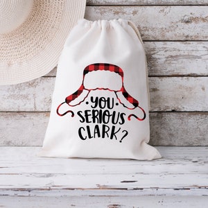 Christmas Gift Bag | You Serious Clark? Gift Bag With Hat  | Holiday Gift Bags | Funny Gift Bag | Many Print Colors