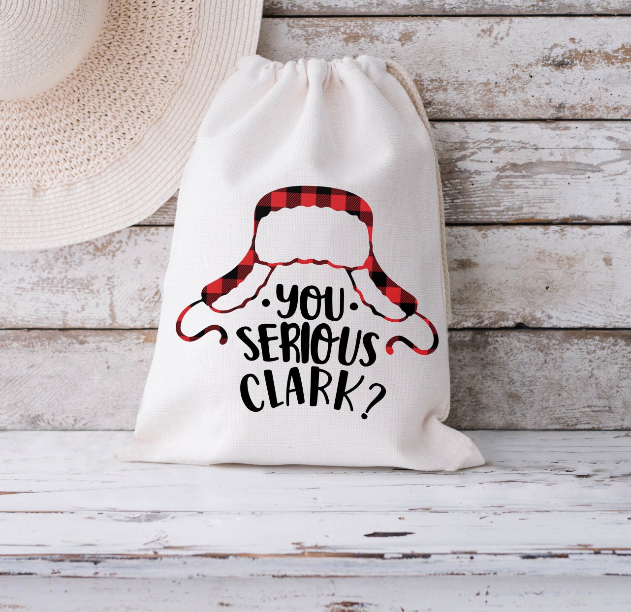 Christmas Gift Bag | You Serious Clark? Gift Bag With Hat | Holiday Gift Bags | Funny Gift Bag | Many Print Colors product image