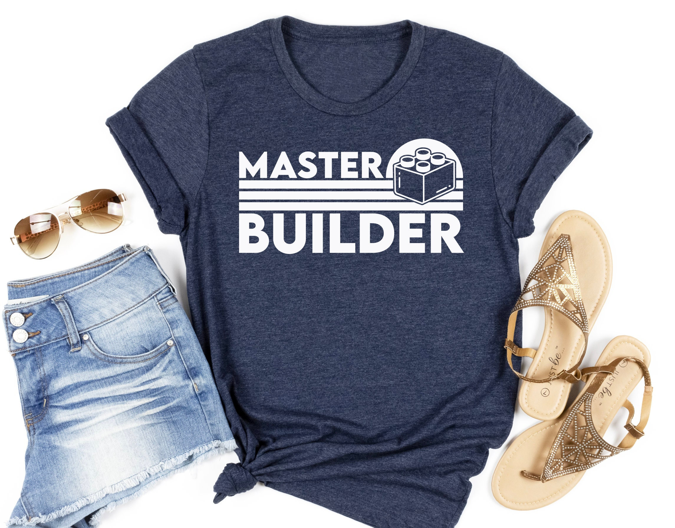 Master Builder Tee | Retro Building Block Tee | Mommy and Me Shirt ...