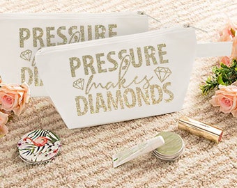 Pressure Makes Diamonds Makeup Cosmetic Bag | Gut Health Makeup Bag | Various Print Colors