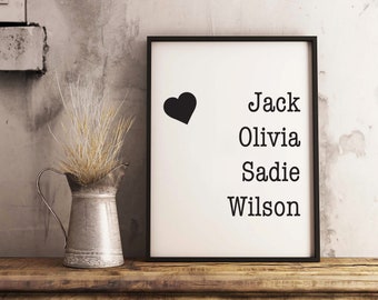 Parent/Grandparent Custom Name Print - Many sizes!